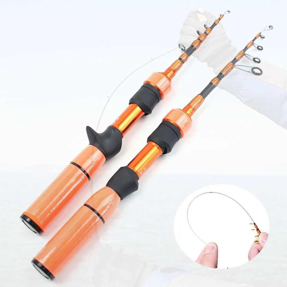 Caña de pescar telescópica portátil de carbono, mini caña de pescar de bolsillo, universal para pesca en movimiento al aire libre en agua dulce y salada - imagen 4