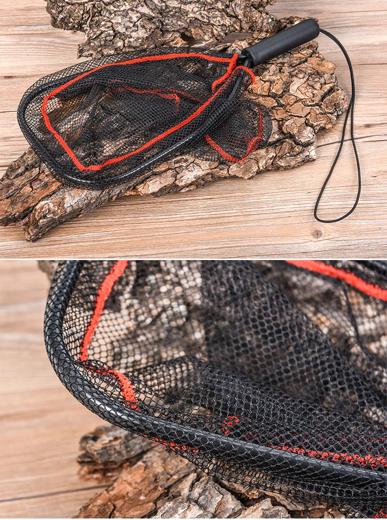 LEO-Red de aterrizaje de aleación de aluminio para pesca con mosca, herramienta de pesca sin nudos, malla pequeña, Red de mano para trucha, jaula para cangrejo - imagen 4