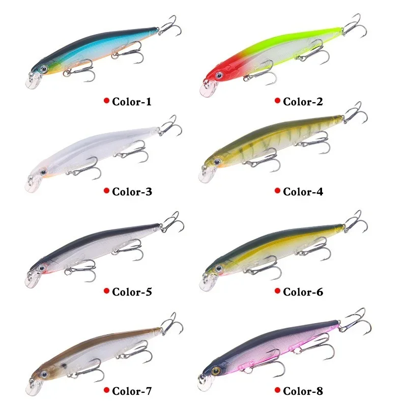Señuelo de pesca Minnow, Jerkbait artificial, anzuelos de alta calidad, buceo poco profundo, Wobbler suspendido, 13G, 11cm, 1 pieza - imagen 5
