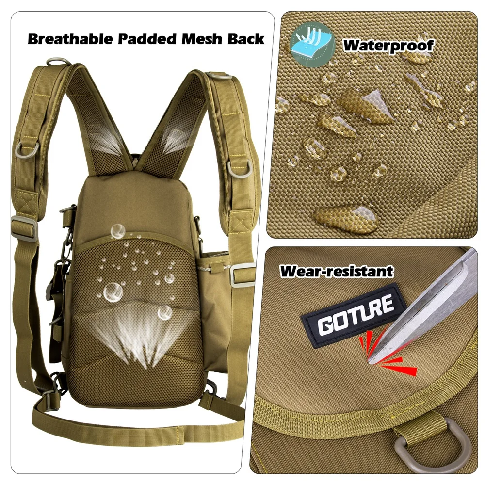  Men Women Single Shoulder Fishing Bags Waterproof Leisure Multi Function Backpacks Fishing Gear Kit (6)