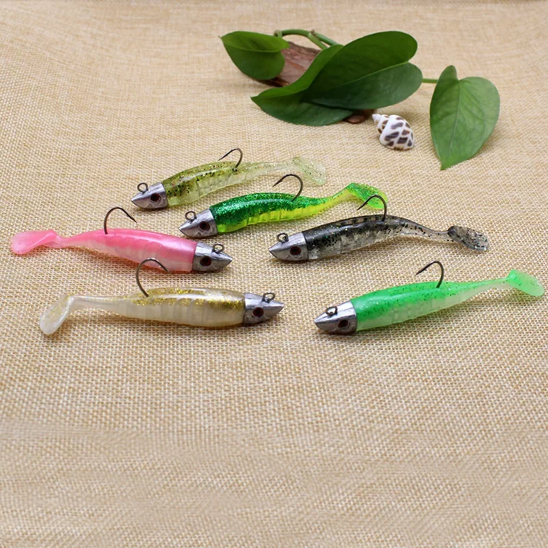 Señuelo de vinilo bicolor para jigging – Cola en T agua salada - imagen 5