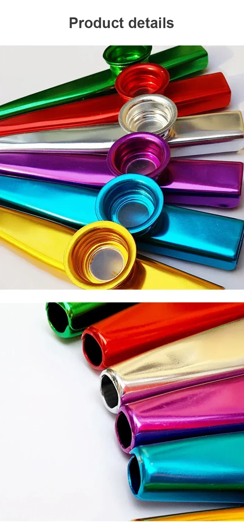 Flauta de Metal Kazu para niños, armónica para principiantes, instrumento Musical para fiesta, regalo para bebés y adultos, 1 unidad, nuevo - imagen 3