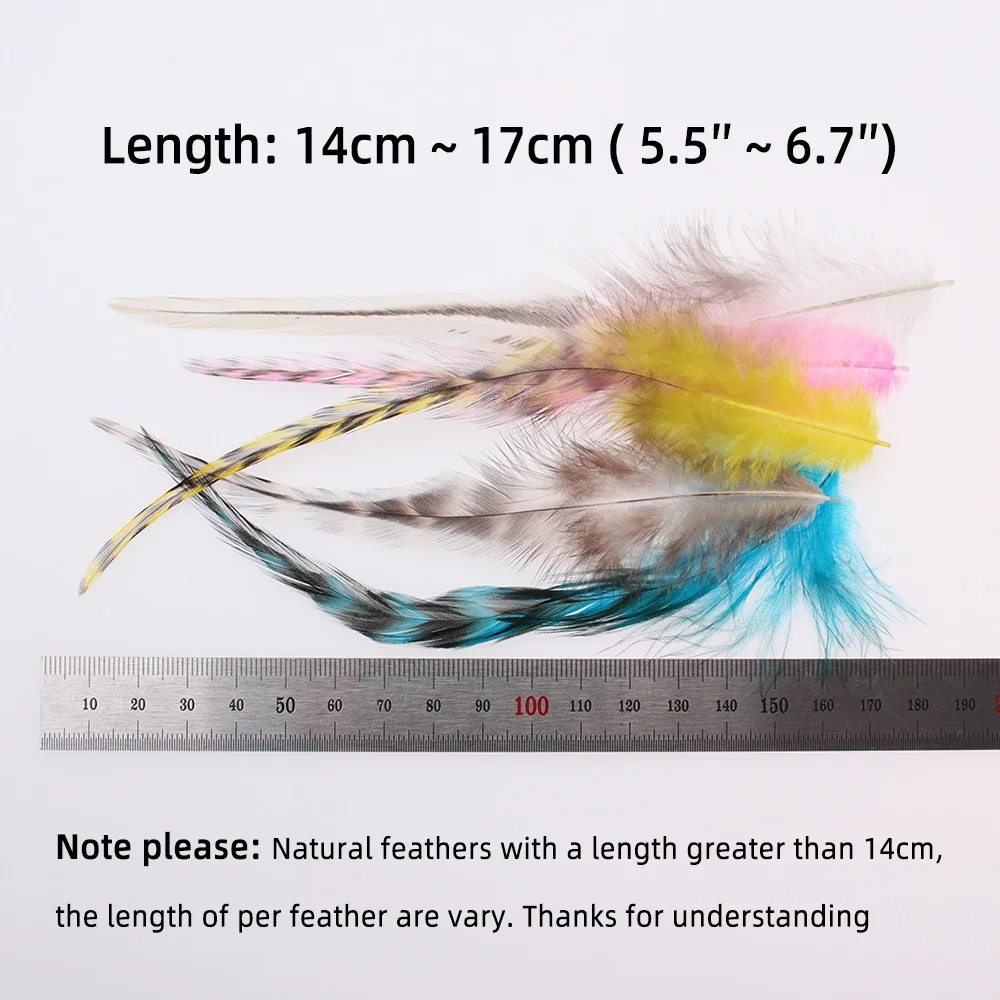 Ellllv, 6 paquetes de materiales de atado de moscas Hackle de sillín barrado Natural de colores para patrones de moscas de pesca de agua dulce y salada, 10 unids/pack - imagen 3