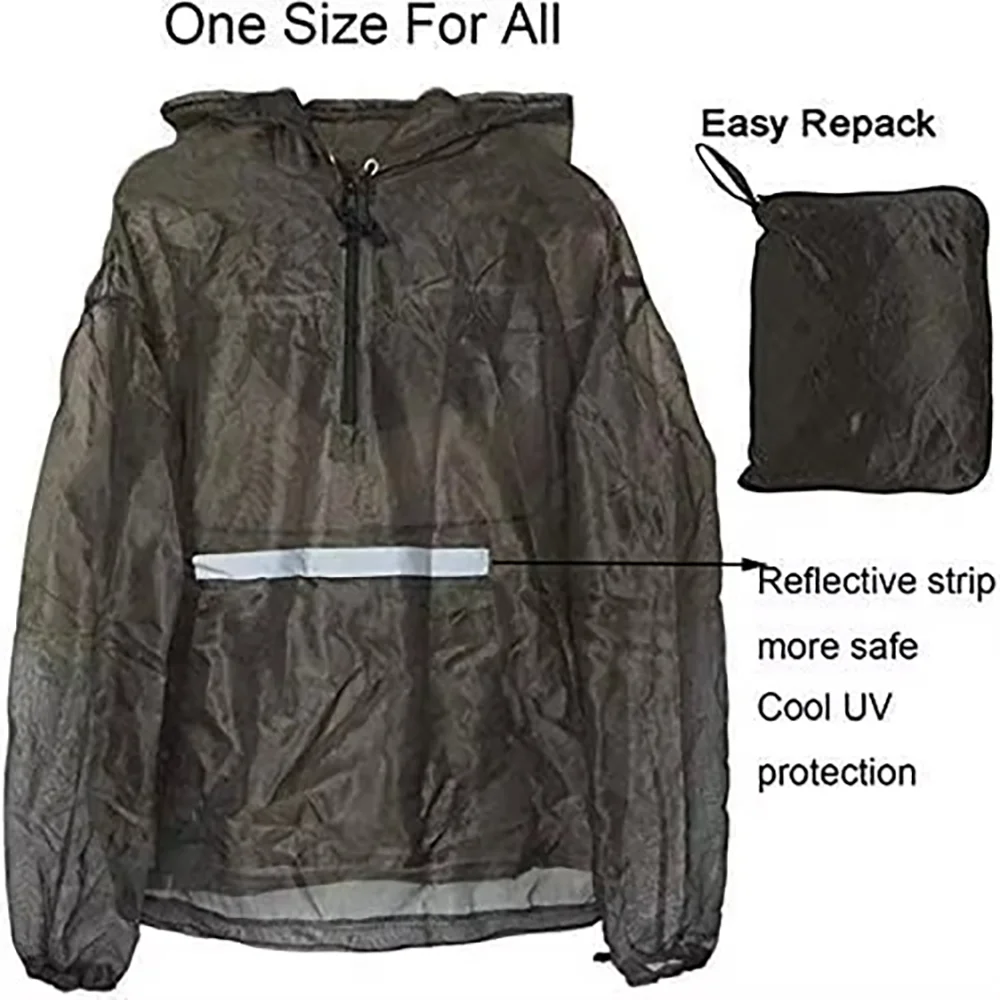 Aventik Mosquito Jacket Midge Mosquito Hat Net No-See-Um Mesh Super Light Keep Safe Cool, protección UV - imagen 5