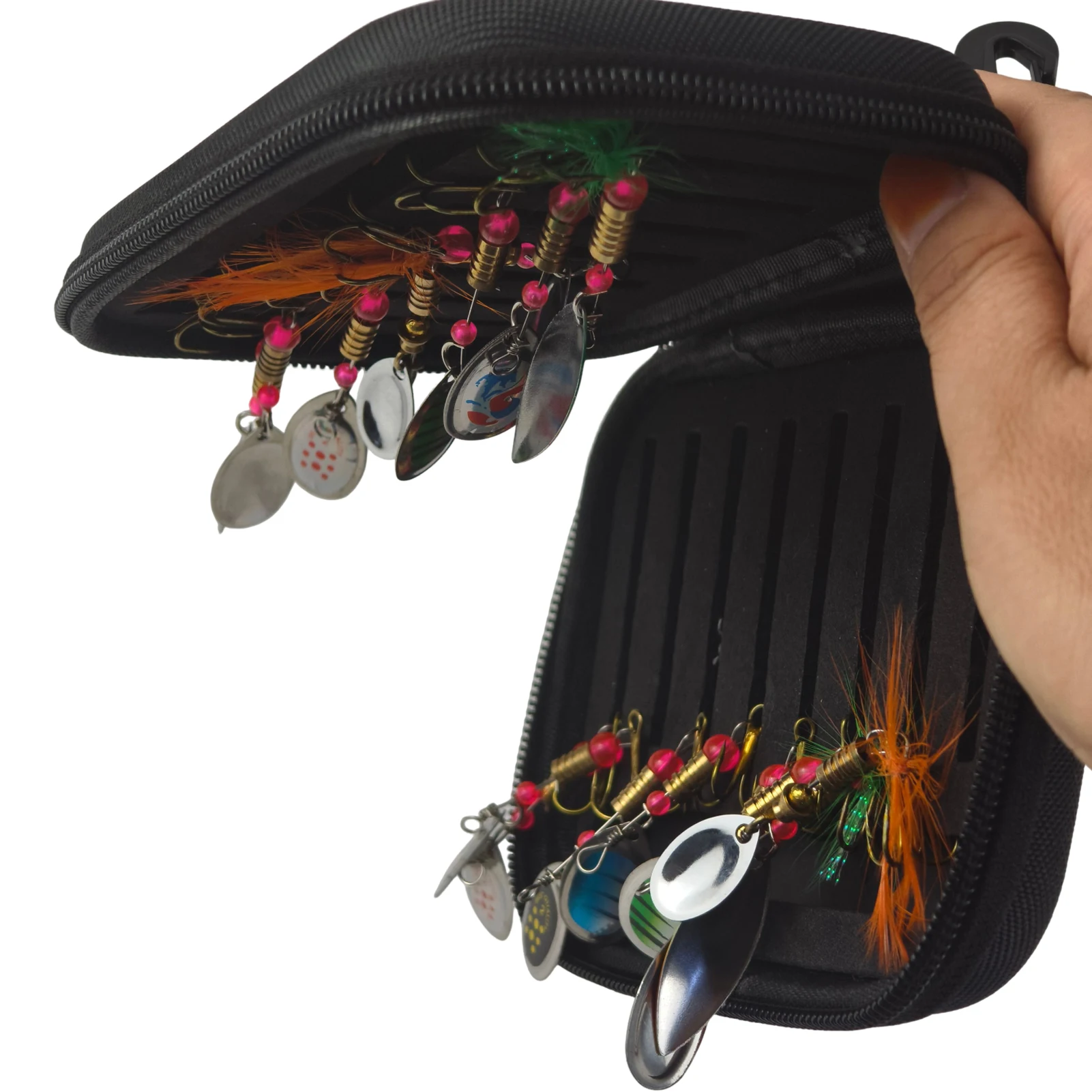 FREE FISHER Señuelos giratorios de lentejuelas con estuche EVA - imagen 5
