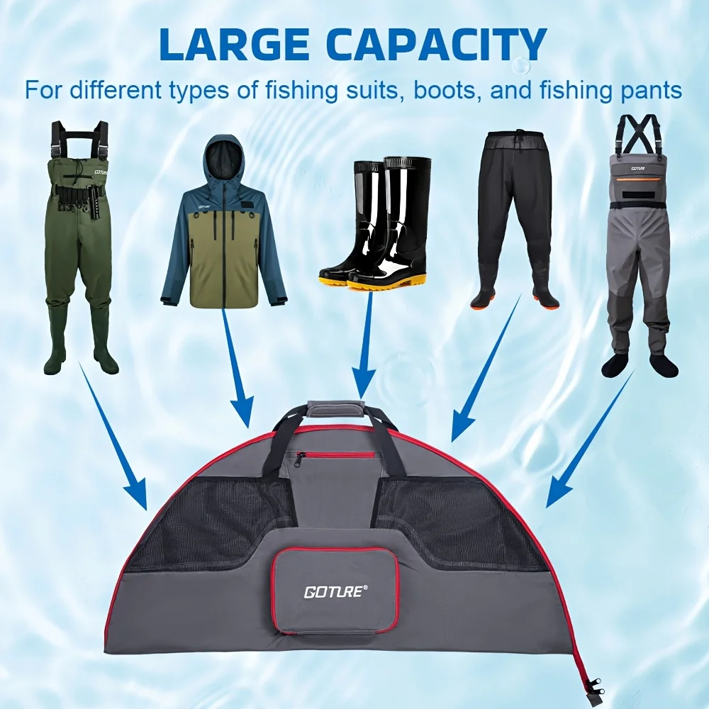 Goture Bolsa de pesca organizadora transpirable plegable Oxford - imagen 2