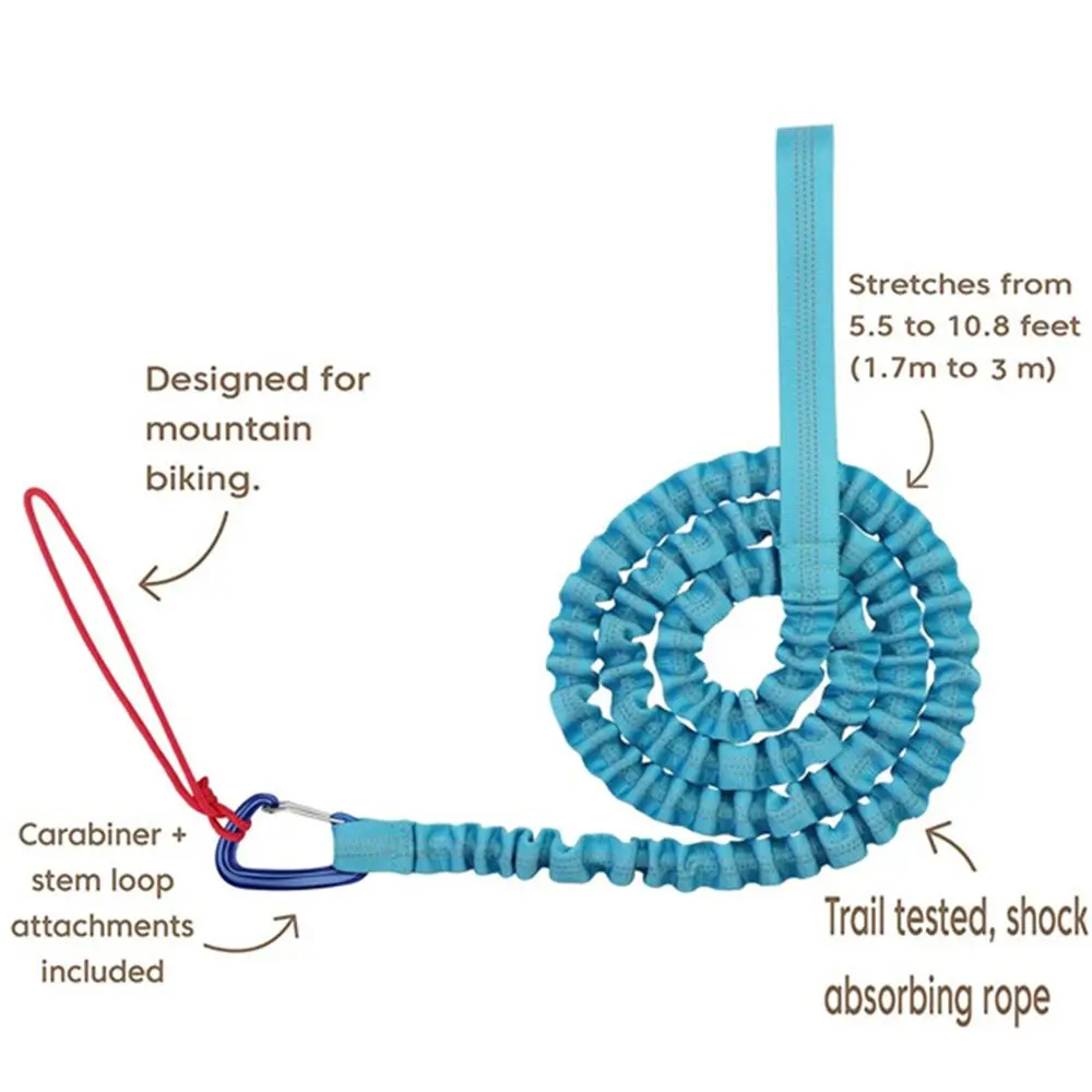 Cuerda de tracción para bicicleta de montaña, nailon portátil, elástica, para padres e hijos - imagen 4