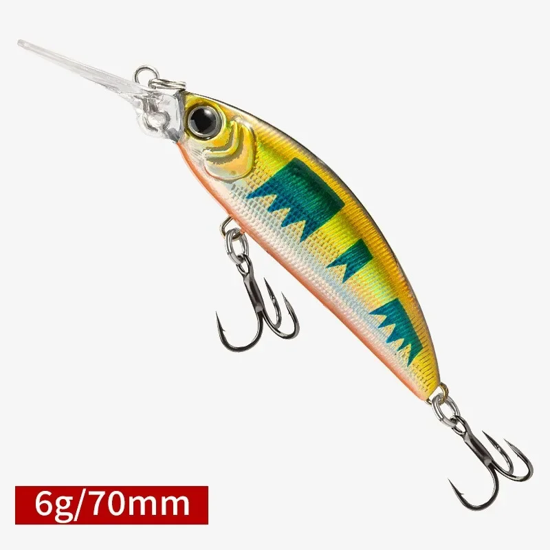 1 Uds 70mm 6g de profundidad hundimiento Minnow señuelo de pesca artificiales cebos duros Crankbait Wobblers trucha lubina señuelo - imagen 4