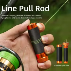 Varilla de tracción de línea de aleación de aluminio, goma antideslizante, línea de enganche para tirar/anudar y anudar ganchos, herramientas de pesca de protección de manos y líneas