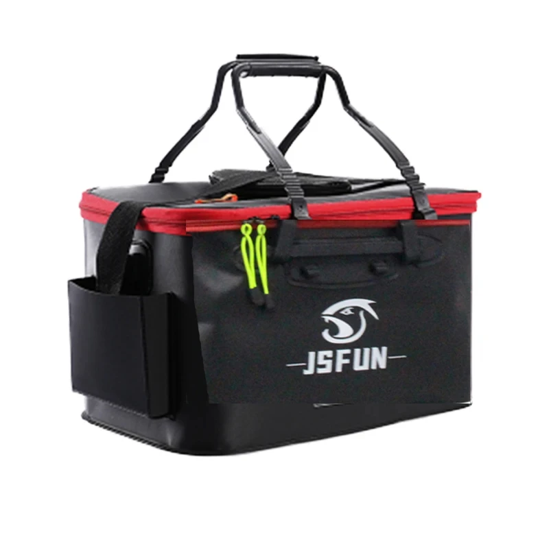 JSFUN-cubo de pesca plegable y grueso, cubo para peces vivos sin bomba de oxígeno, tanque de agua portátil EVA, pesca al aire libre, peces vivos - imagen 5