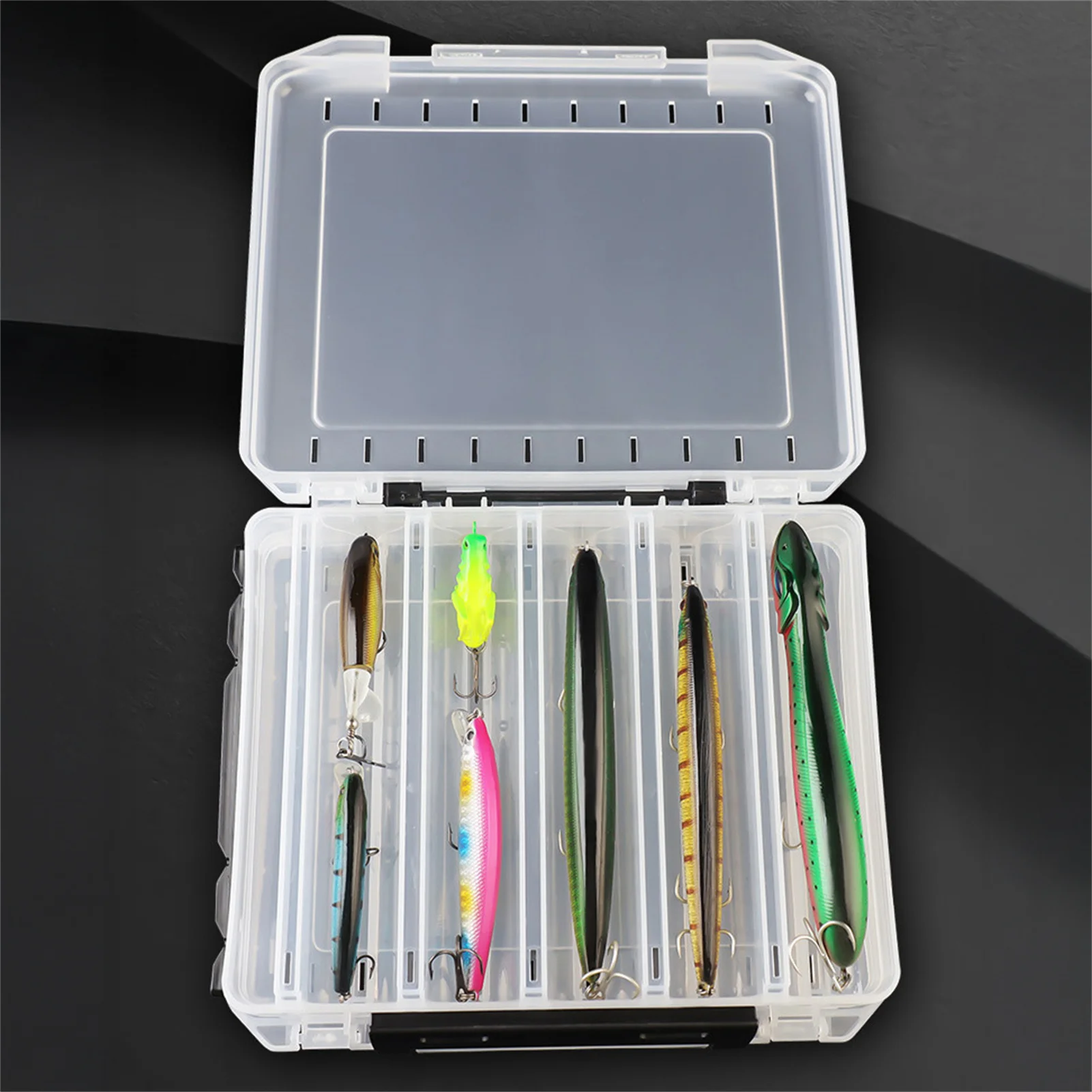 Caja portátil gran capacidad para señuelos de pesca con rejillas - imagen 2