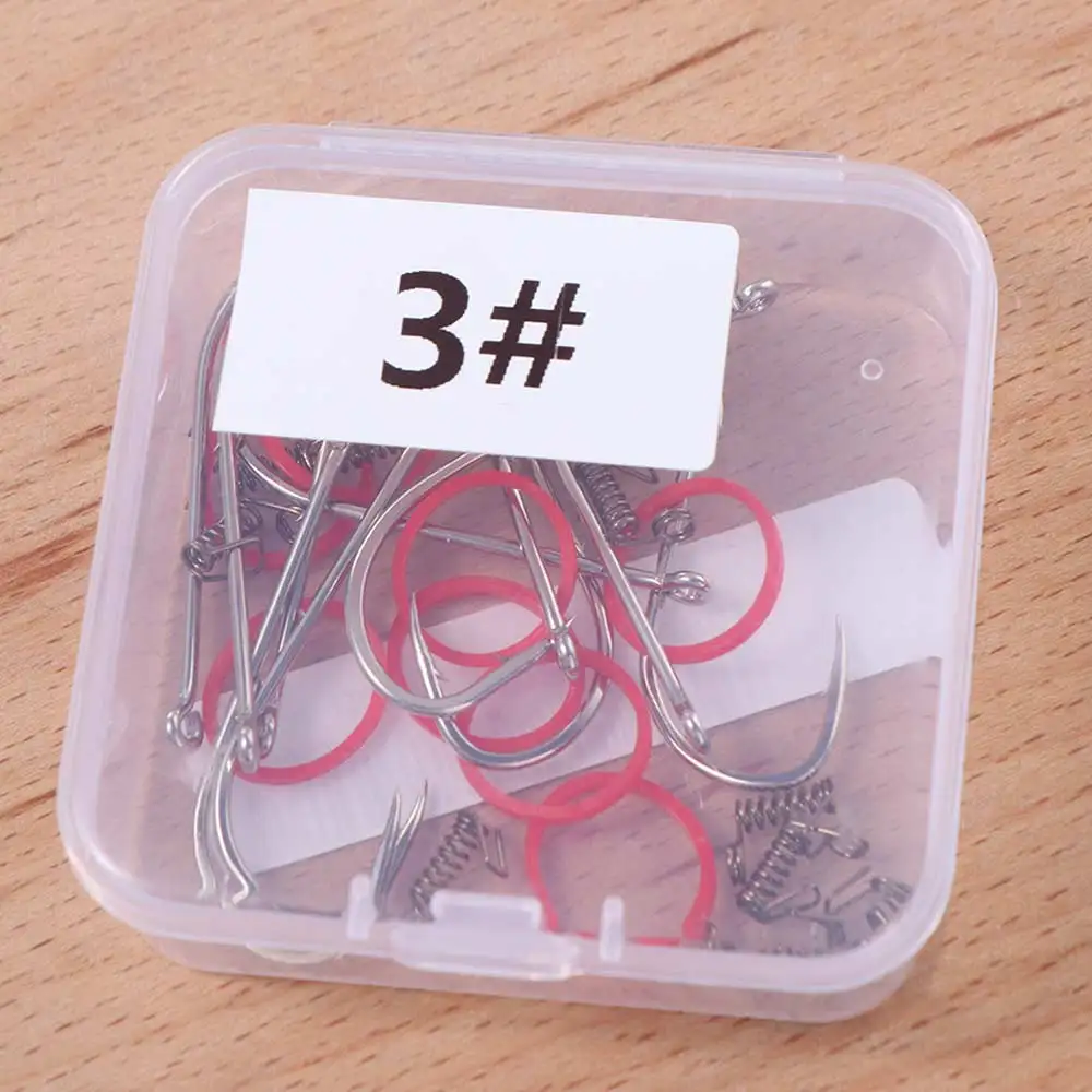 Anzuelos de pesca de camarones vivos de acero al carbono, resorte colgante con agujeros, anzuelos fijos de pesca, anzuelo único afilado fuerte, anzuelo de púas - imagen 3