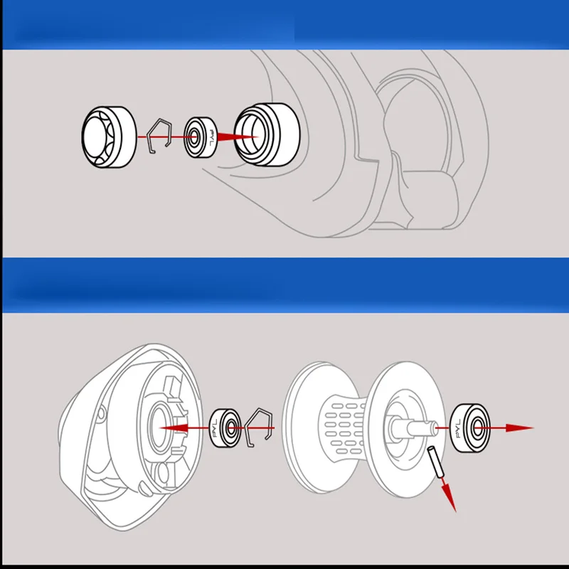 Carrete de pesca de fundición PYL, carretes de pesca con rodamiento de bolas de cerámica híbrido, Kit de reparación/DIY/modificación para SHIMANO DAIWA ABU - imagen 5