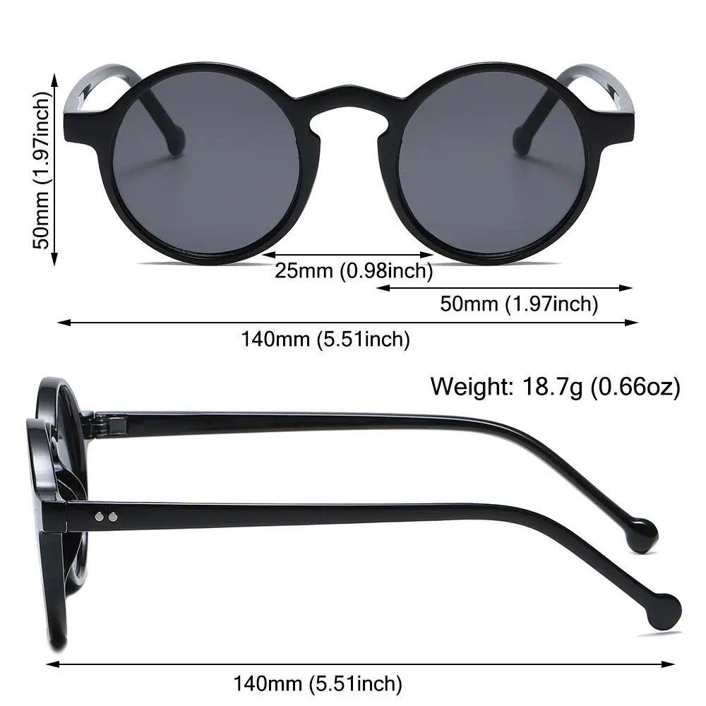 Gafas de sol negras de moda para mujer, gafas de sol redondas, gafas de sol retro, viajes - imagen 5