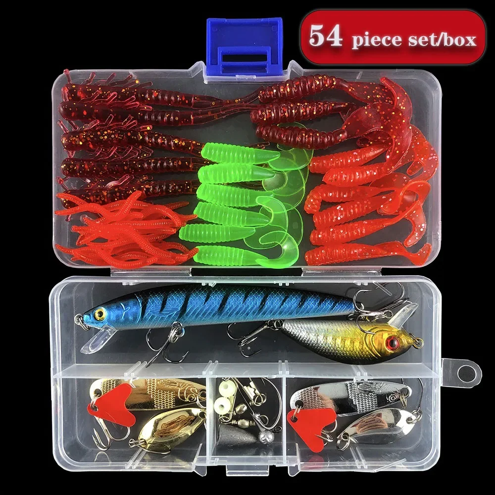 Juego de cebo de Metal duro Wobbler con accesorios de caja, señuelos de silicona para suministros de pesca, nuevo, todo para pescar en verano, artículos de pesca - imagen 3