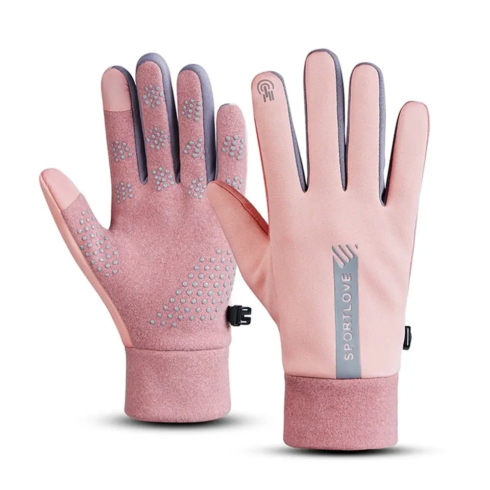 : Guantes de invierno para mujeres y hombres, guantes de ciclismo a prueba de viento, a prueba de frío, dedos completos, guantes antideslizantes para deportes al aire libre con pantalla táctil - imagen 2