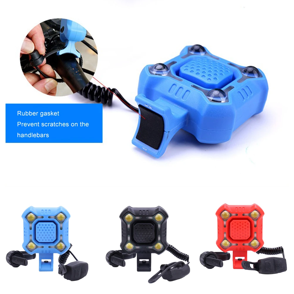 Timbre de bicicleta de 140dB con 4 lámparas, faro recargable, bocina eléctrica de 1200mAh, resistente al agua, para bicicleta de montaña - imagen 4
