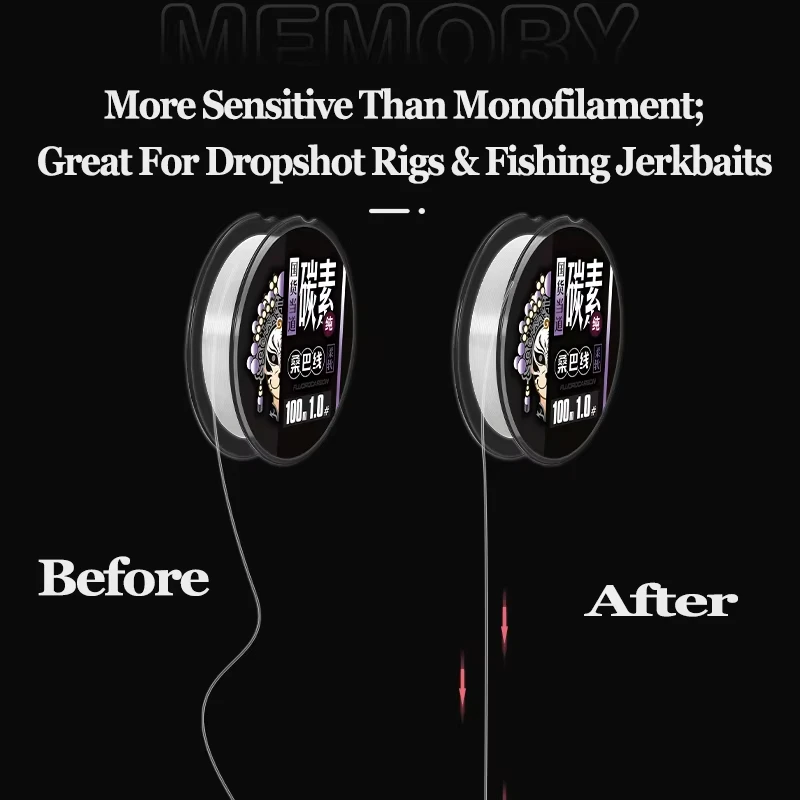 ZUKIBO Japón fluorocabon 100% línea de pesca de fluorocarbono FC línea líder de choque Invisible Multicolor línea de señuelo líder de fluorocarbono - imagen 5
