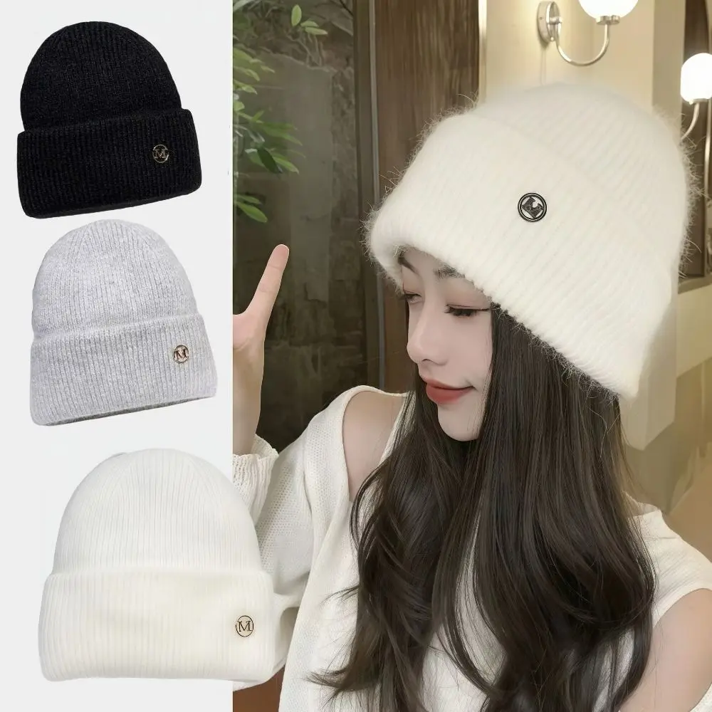 Nuevo Gorro de invierno para mujer, gorro grueso de Color sólido con orejeras, gorro tejido a prueba de viento, gorros cálidos para invierno para mujer - imagen 3