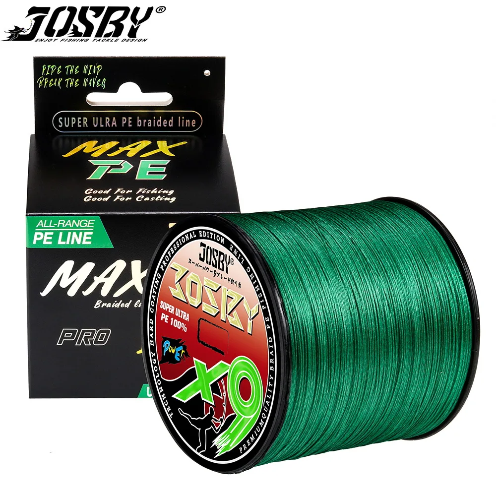JOSBY-sedal de Pesca multifilamento, 9 hebras, 300M, 500M, 1000M, 100M, X9, trenzado, PE, superfuerte, Pesca de agua de mar - imagen 3