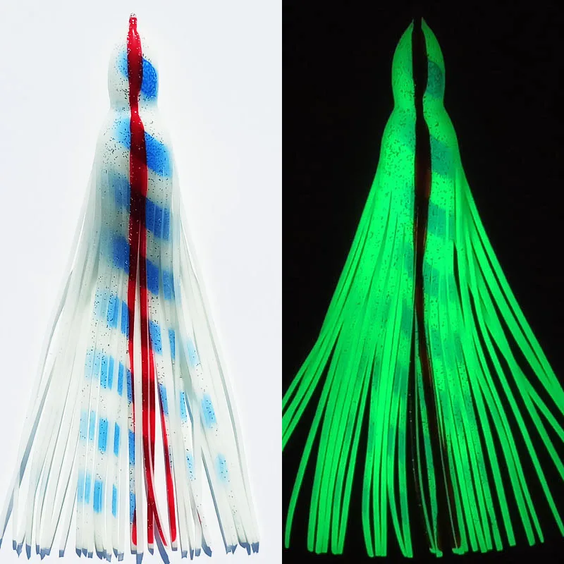 Faldas de pulpo de repuesto para señuelos de pesca, falda de pulpo, señuelo de pesca suave, falda aparejada, Marlin, atún, Pakula, juego de pesca, 10 Uds. - imagen 4