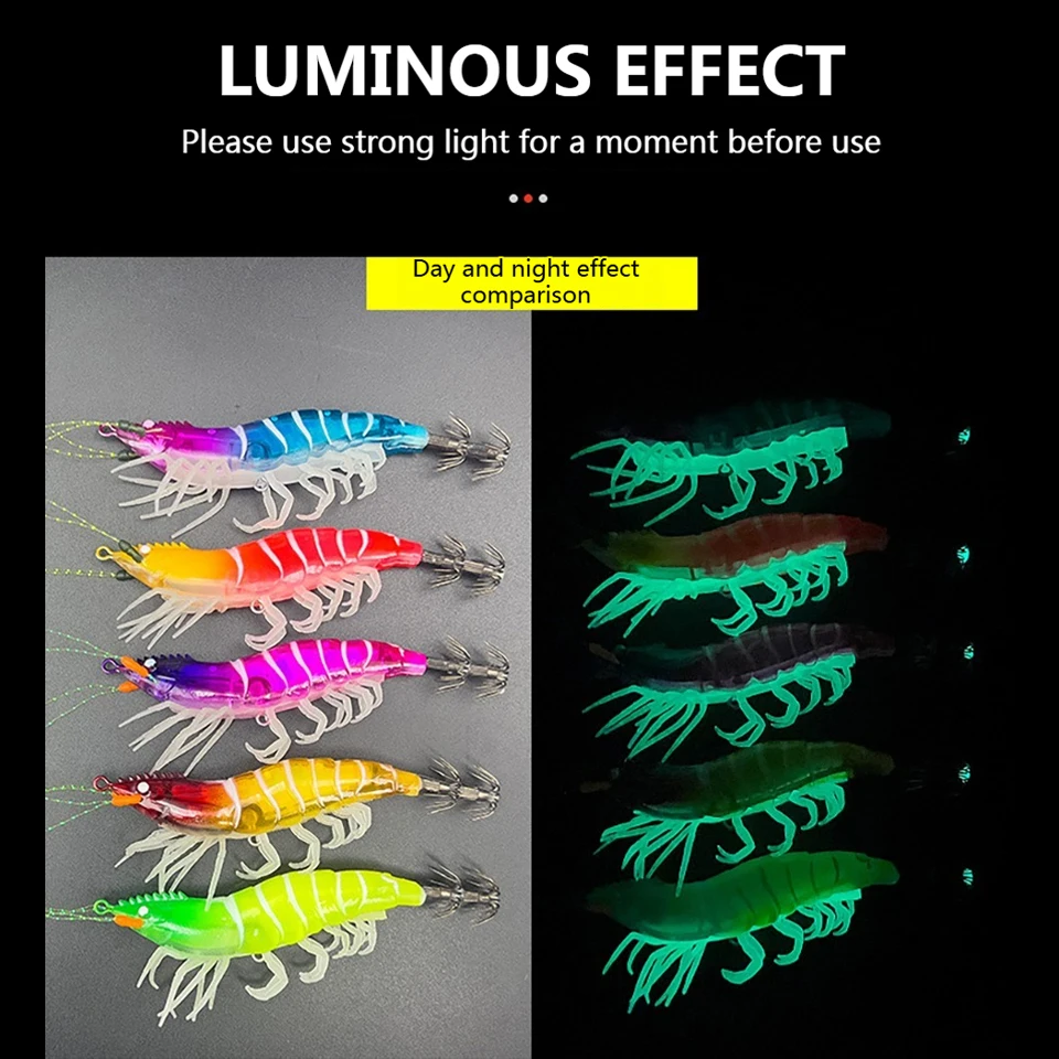 WALK FISH-señuelo tipo Gamba, 105mm, 11,3g, plantilla de calamar, luminoso, Horizontal, hundimiento lento, madera, camarones, pulpo, pesca de sepia - imagen 3