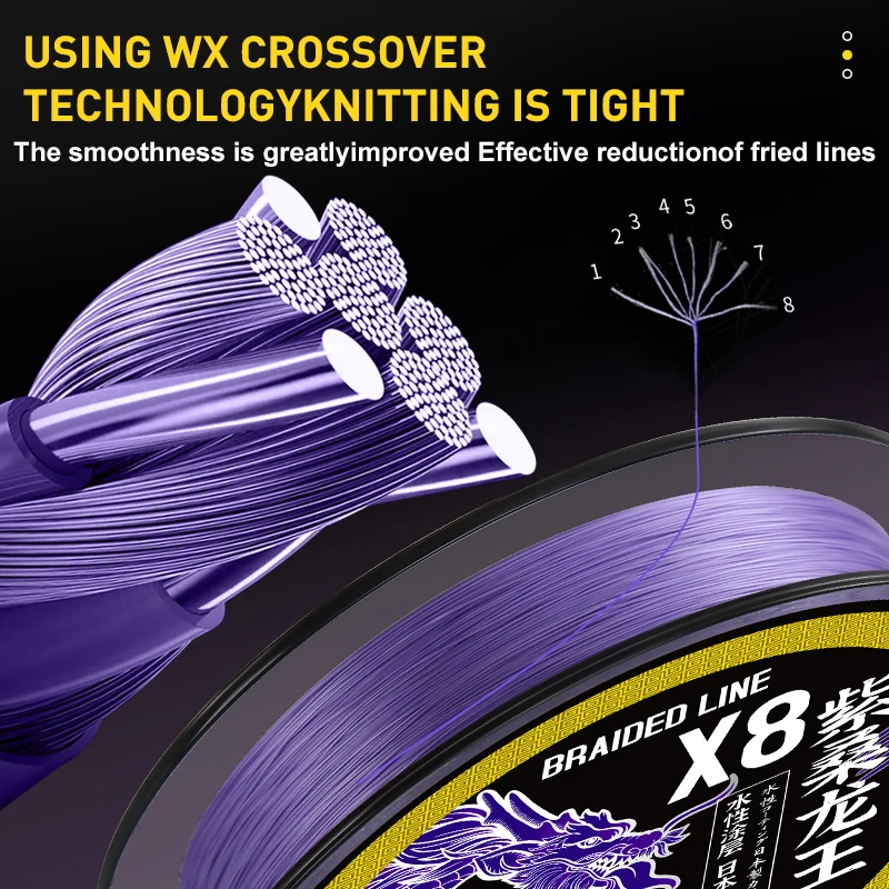 ZUKIBO ZISANG-sedal de pesca trenzado de 8 hebras, multifilamento suave y duradero, línea de pesca de PE, línea de agua salada resistente a la abrasión - imagen 2