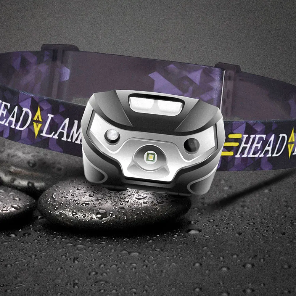 Frontal LED recargable con sensor de movimiento para pesca nocturna