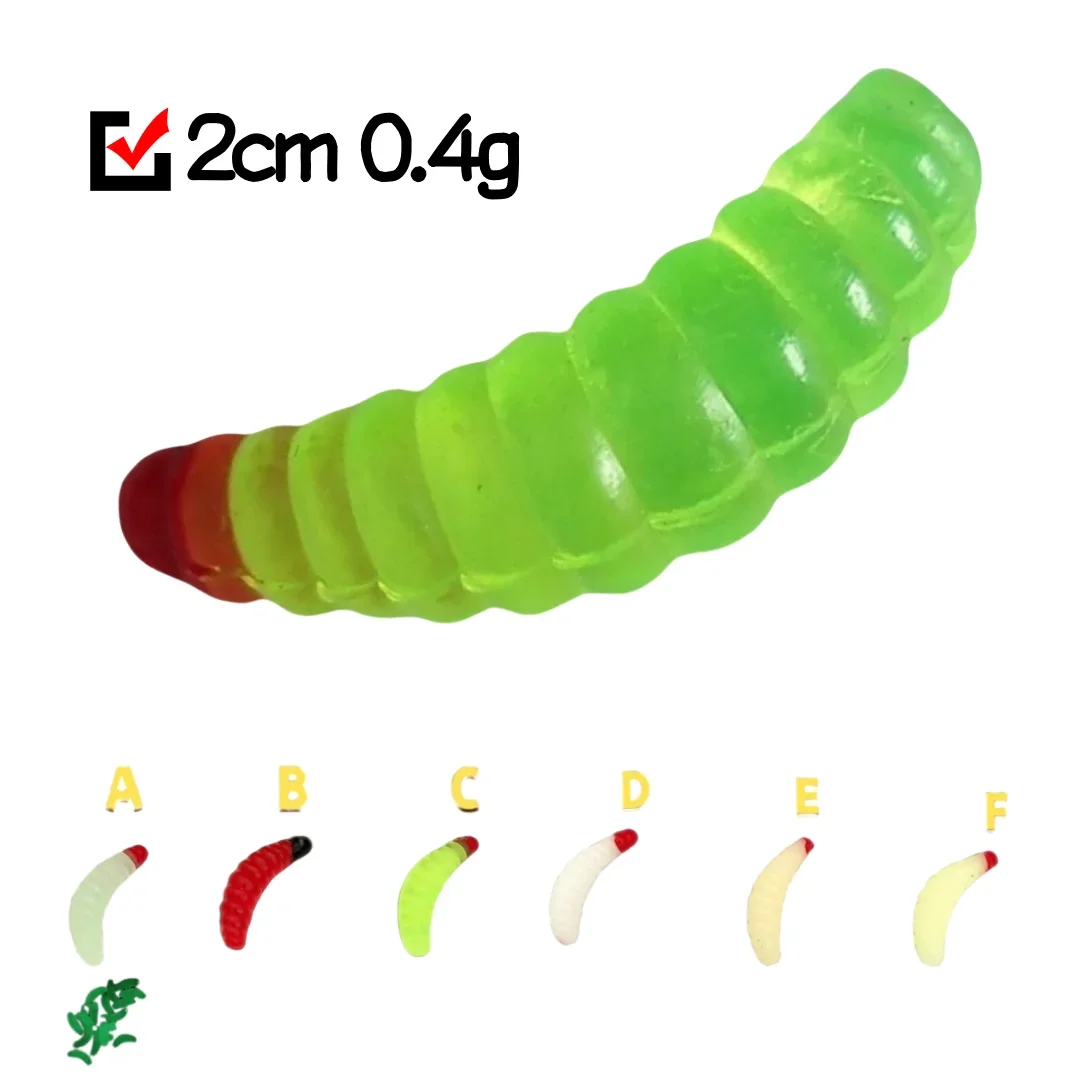 250 Uds señuelo de pesca suave cebo Artificial fluorescente de silicona 2cm 0,4g Mini cebo biónico Wobbler señuelos de gusanos aparejos de pesca - imagen 3