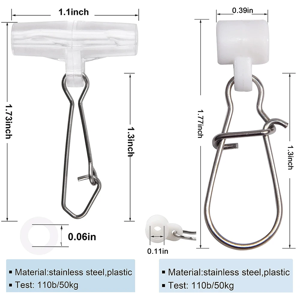 16 Uds sedal de pesca deslizadores de plomo de alta resistencia deslizador giratorio con bloqueo Duo broches de enganche conector de pesas de plomo de agua salada - imagen 4