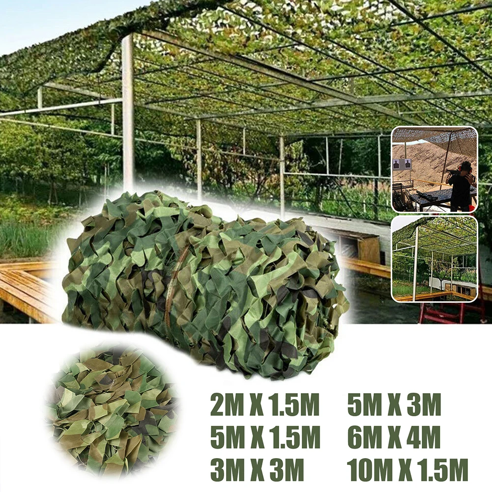 Redes de camuflaje para caza de 3M x 5M/4M x 6M, red de camuflaje para entrenamiento en el bosque, cubiertas para coche, protector solar para acampar, refugio solar, tela de privacidad