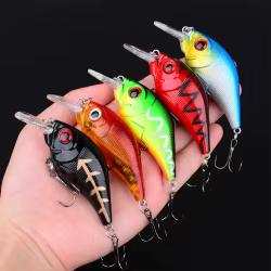 10 Uds Wobblers calidad Crankbait señuelo de Pesca de simulación Jerkbait cebo duro flotante lubina carpa Pesca aparejos de Pesca