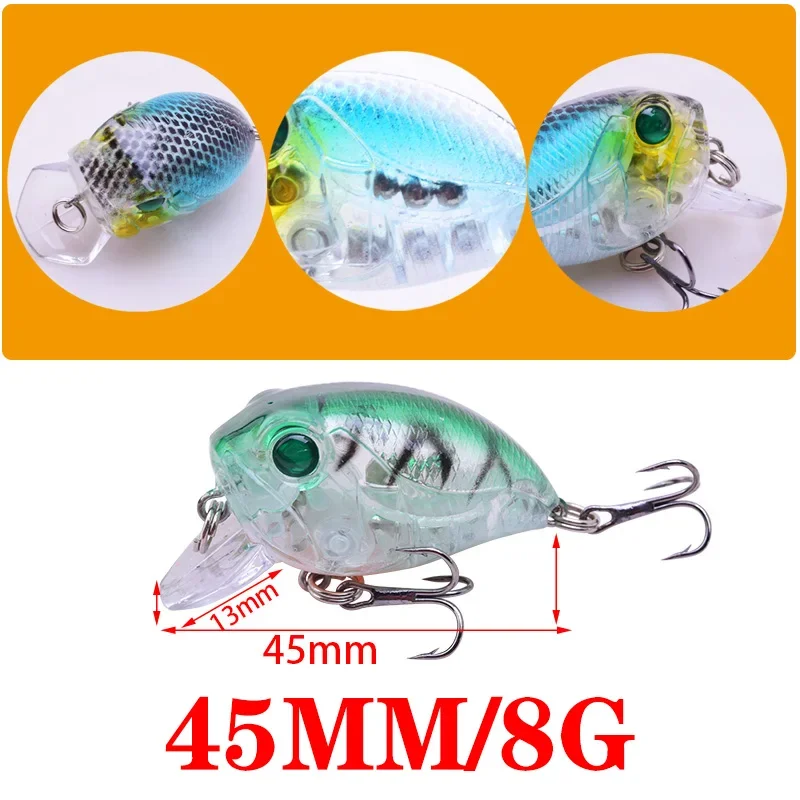 Señuelo de Pesca Crankbait, 4,5 cm, 8g, manivela Topwater, Wobbler Isca, Lucio Artificial, cebo duro, aparejos de Pesca, 1 ud. - imagen 2