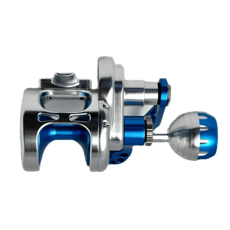 CCNC acabado rueda de alambre de mecanizado cuerpo principal carrete de perfil alto pesado carrete de cebo de doble mango de carbono serie 5000 rojo plateado azul