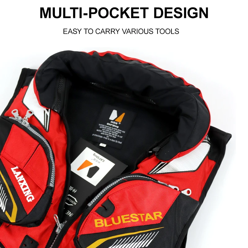 Chaqueta de Pesca ZYZHE para Hombre J45, Chaleco de Flotabilidad Multifuncional, Flotabilidad Superior a 7.5 kg, Ropa de Pesca y Navegación Deportiva para Exteriores - imagen 3