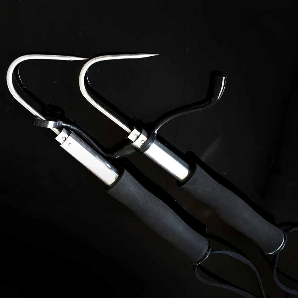 Soporte de pesca telescópico de acero inoxidable, lanza de Pesca de Mar de hielo, gancho de 64/89/116cm, herramienta Flexible, accesorios - imagen 2