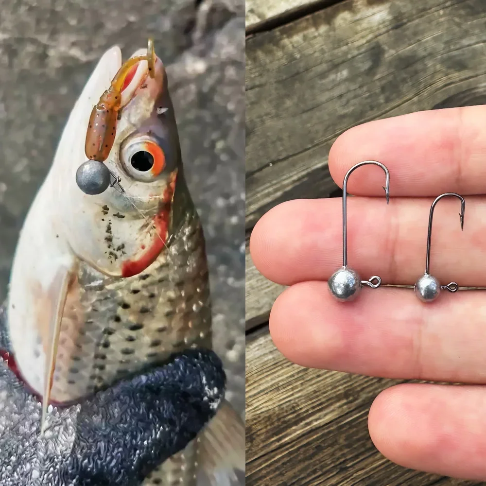 Anzuelos con cabeza de anzuelo de Metal, 5-20 piezas, 1g, 3,5g, 5g, 7g, 10g, raíz de púas, aparejo Ned, Kit de señuelo suave para Pesca, equipo de Pesca, anzuelo de carpa