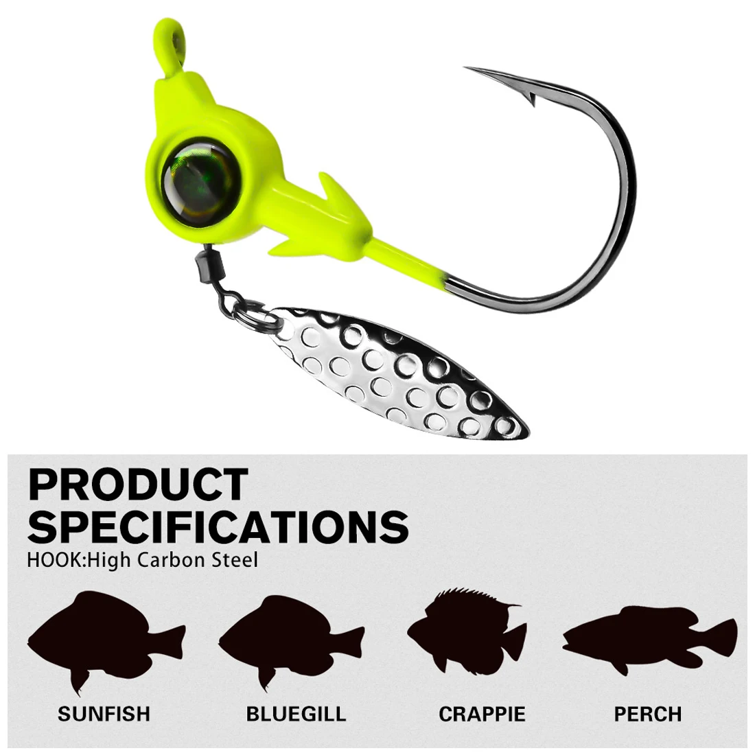 FishTrip-Juego de cabeza de plantilla de 5 piezas, gancho de lubina de agua salada, gancho de plástico suave para presentación de agua de profundidad media - imagen 3