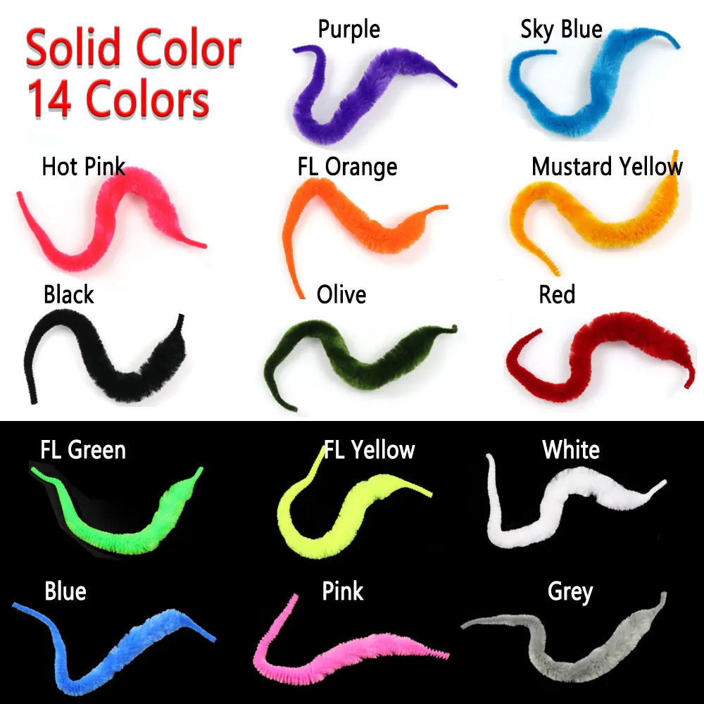 Bimoo 50 Uds atado de moscas Mangum cola de dragón Pike Muskie Steelhead agua salada Baitfish Fly Snake Wiggle Material de cola chenilla - imagen 4
