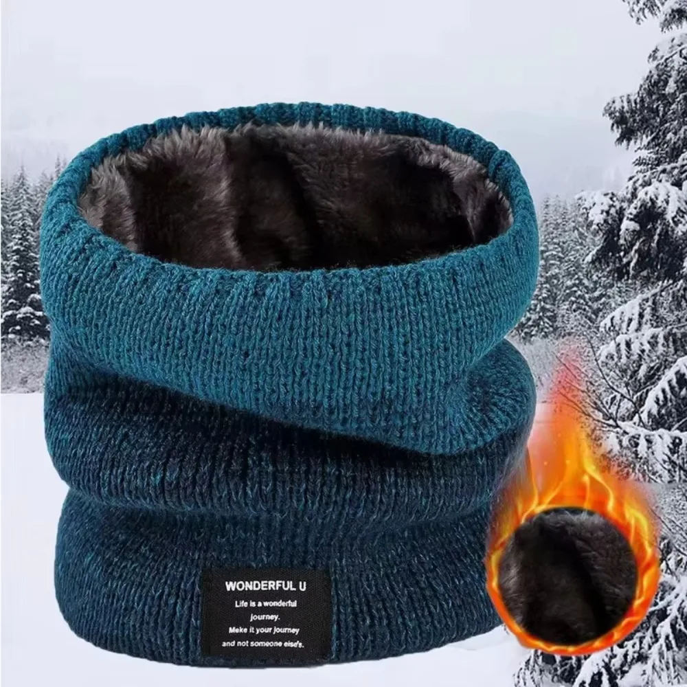 Bufanda de punto con forro polar a la moda, bufanda con cuello de doble capa, polaina para el cuello de invierno, calentador de cuello suave y grueso para mujer/hombre - imagen 4