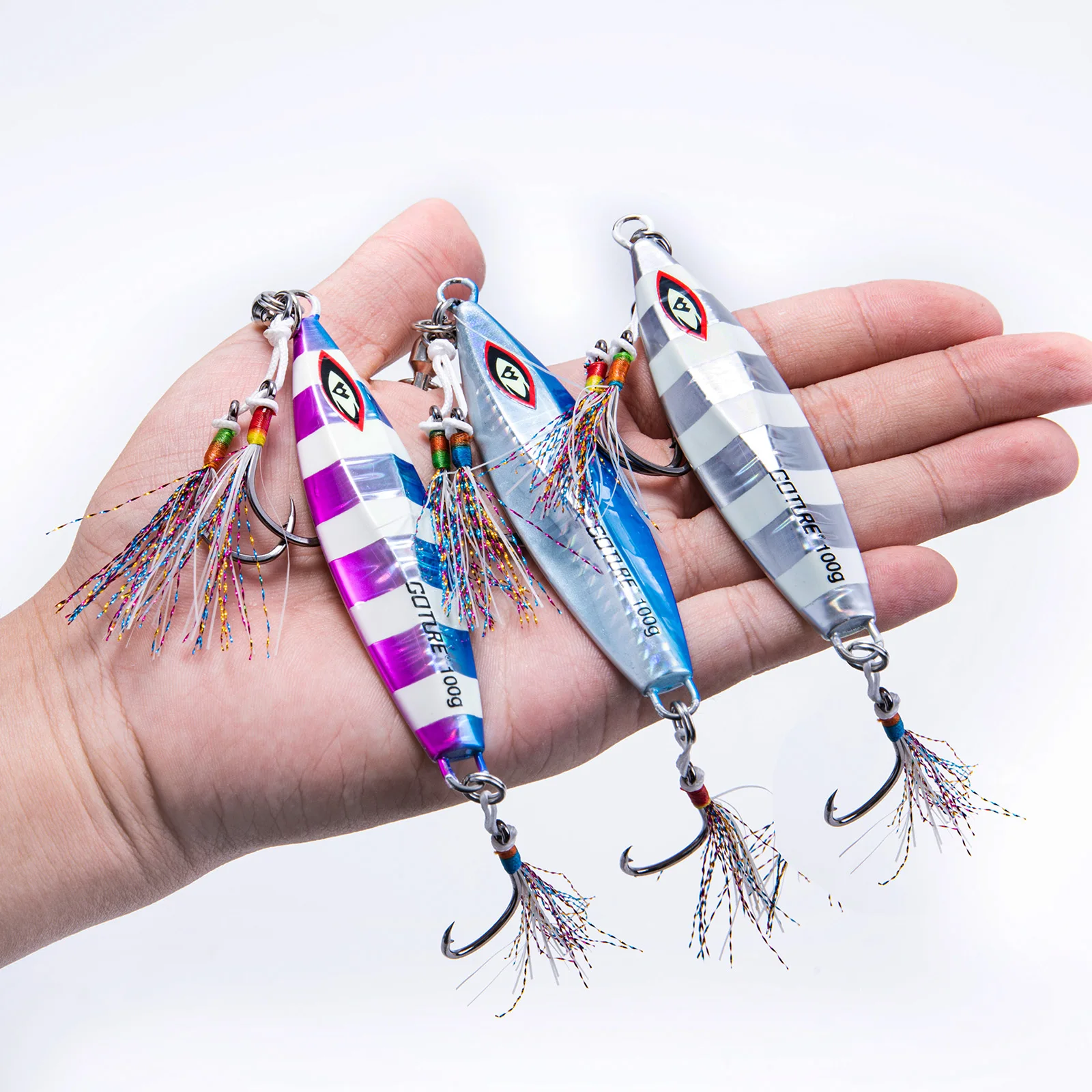 Goture-señuelo de pesca de Jigging lento, 100g, 200g, 250g, placa de hierro, Crankbait, cuchara de Jigging, señuelo que brilla en agua salada, cebo duro de mar - imagen 2