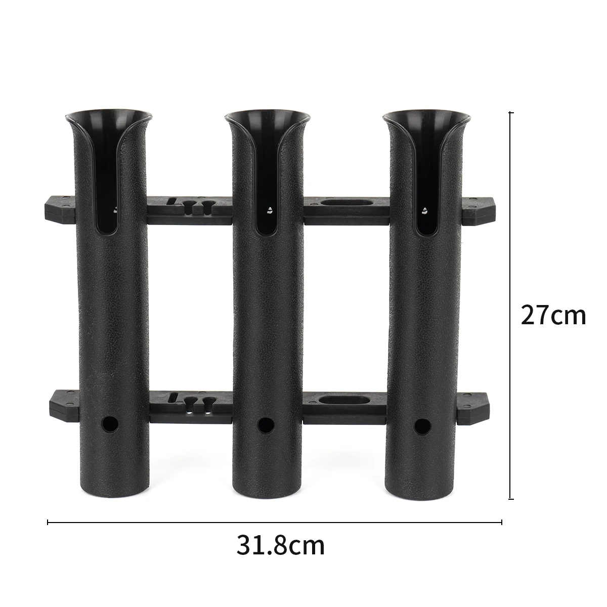 Estante para caña de pescar, soporte para caña de pescar en barco, 3 soportes para caña de pescar, estante de montaje de tubo blanco o negro de plástico marino - imagen 2
