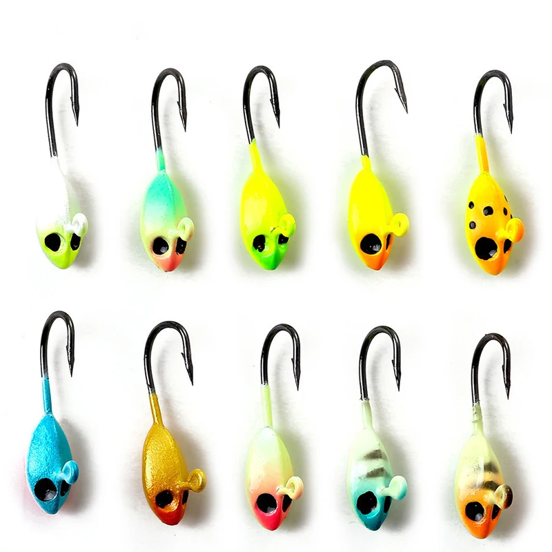 TAKEDO-señuelo de pesca en hielo con forma de asta, anzuelo con cabeza de plomo, cebo de pesca de agua dulce, invierno, XL02, 1,1G, 1,6G - imagen 5