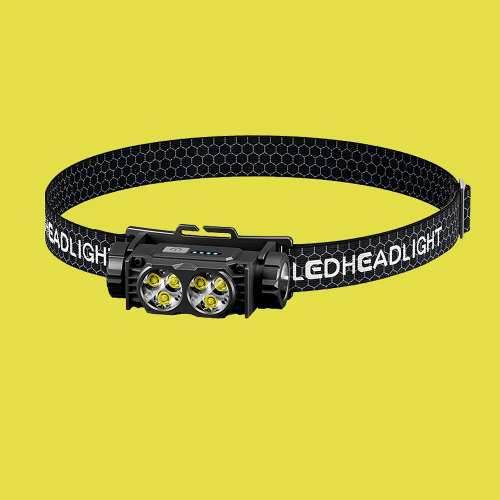 Vista frontal de la lámpara Tipo‑C USB 6 LED