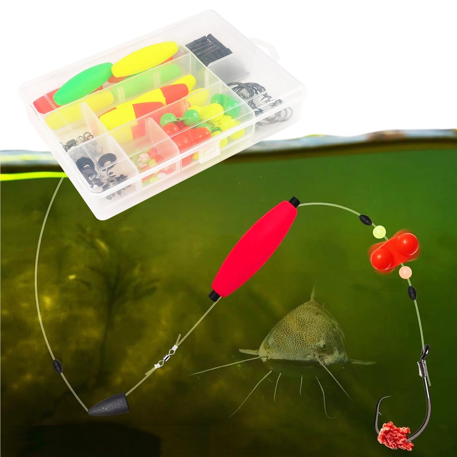 FREE FISHER Kit de flotadores con emerillones y anzuelos - imagen 2