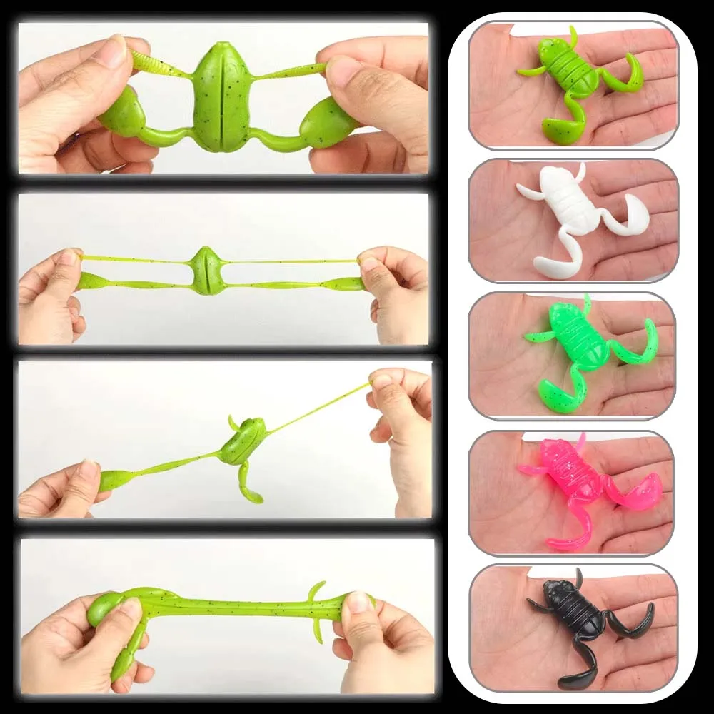 ZUKIBO 5 uds cebo de ranas suaves señuelo de pesca TPE Señuelos de Pesca artificiales Swimbait Topwater señuelo flotante cebos para pesca al aire libre - imagen 4