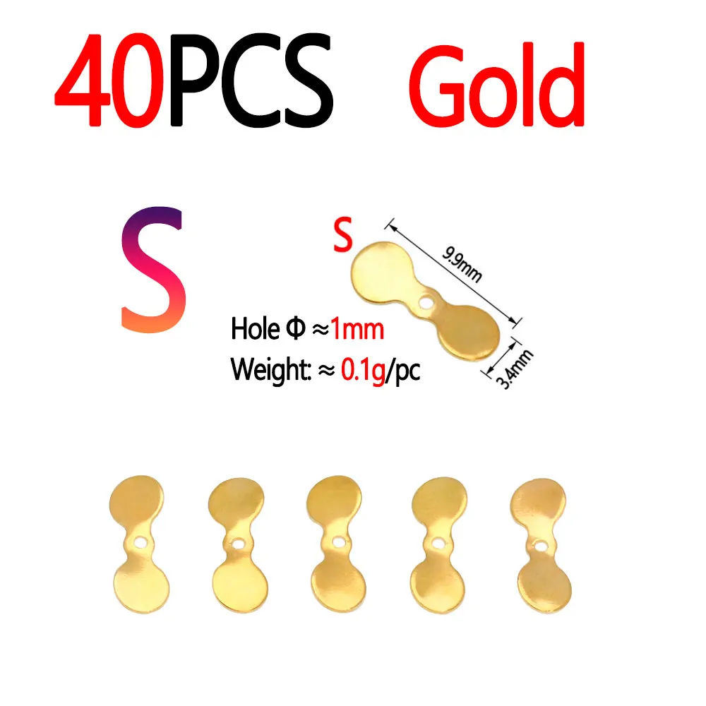 40pcs Gold S