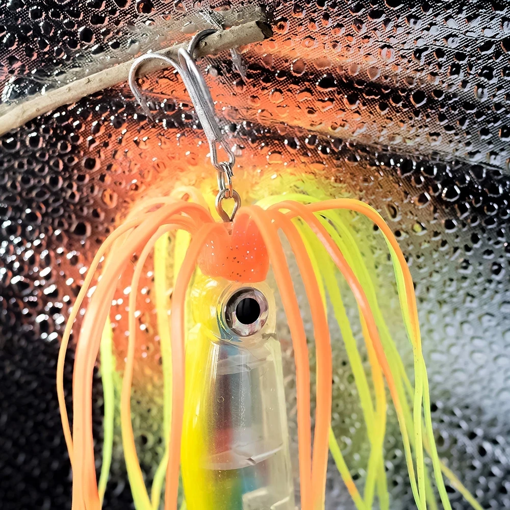 Anzuelo de pesca duro, señuelo de pesca de 40g, 6 colores, calamar 3D, gancho de acero de alto carbono, manivela de pulpo para atún Artificial, señuelo de mar - imagen 4