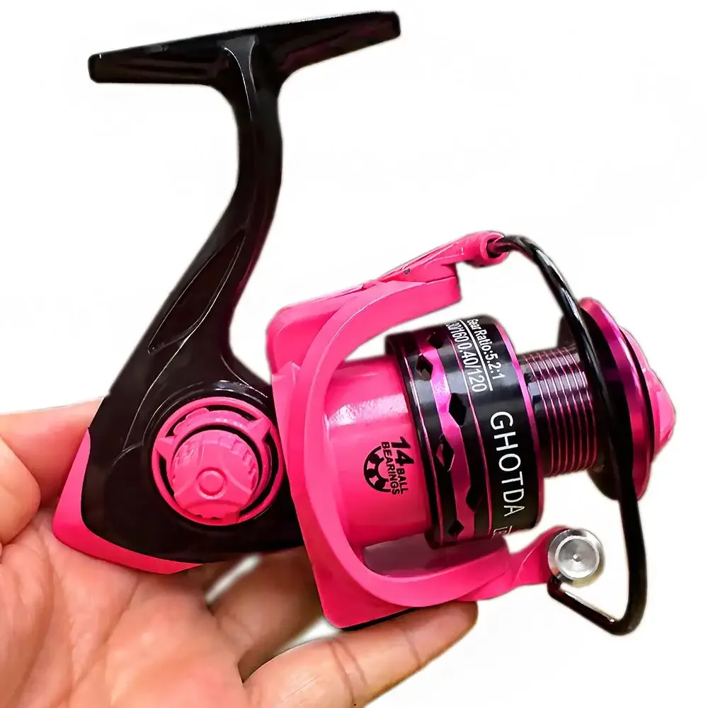 Carrete de pesca giratorio 2000-7000, 5,2: 1, copa de línea de Metal, carrete de pesca de carpa con línea, aparejos de mar, intercambiable izquierda y derecha - imagen 2