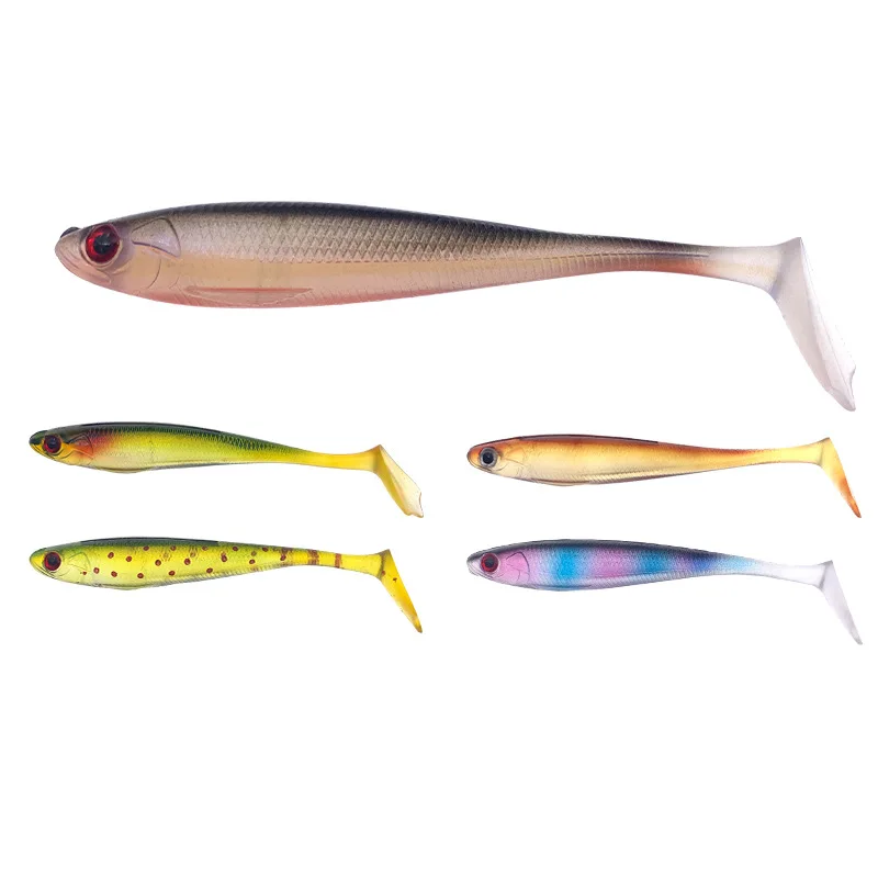 Juego de 7 Uds. De Señuelos blandos de 95mm y 5,5g, Pesca Swimbait, señuelo de Pesca, aparejos de Pesca Crankbait, señuelos, Pesca de carpa - imagen 5